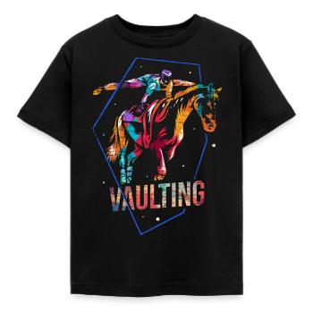 Voltigieren - Kinder T-Shirt - Schwarz - Vorne - AI Model Kid Female (0cm)