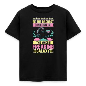 Sei das böseste Einhorn Unicorn - Kinder T-Shirt - Schwarz - Vorne - AI Model Kid Female (0cm)