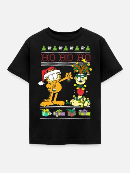 Garfield And Odie Christmas Hohoho - Kids' T-Shirt - black