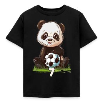 Football 7 Birthday Cumpleanos Anniversaire - Kids' T-Shirt - black - Front - AI Model Kid Female (0cm)
