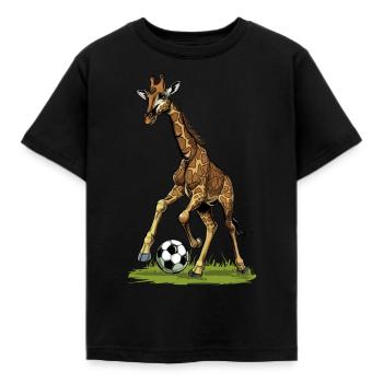 Fußball Soccer Ball Giraffe - Kinder T-Shirt - Schwarz - Vorne - AI Model Kid Female (0cm)