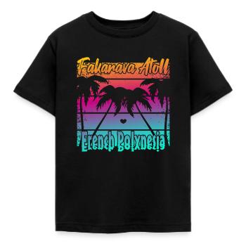 Atoll de Fakarava Français Polynésie - T-shirt Enfant - noir - Devant - AI Model Kid Female (0cm)