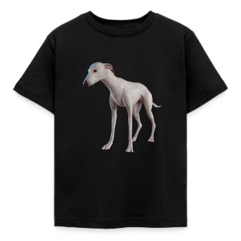 Greyhound Hund - Kinder T-Shirt - Schwarz - Vorne - AI Model Kid Female (0cm)