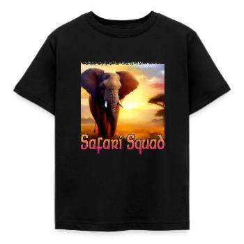 Elefant in Afrika - Safari Squad - Kinder T-Shirt - Schwarz - Vorne - AI Model Kid Female (0cm)