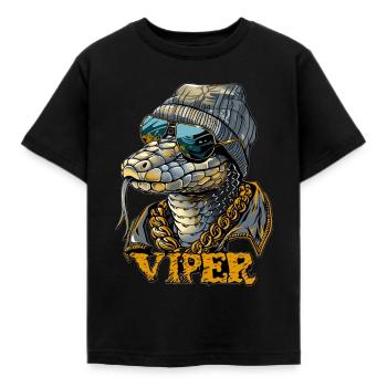 Coole Schlange - Kinder T-Shirt - Schwarz - Vorne - AI Model Kid Female (0cm)