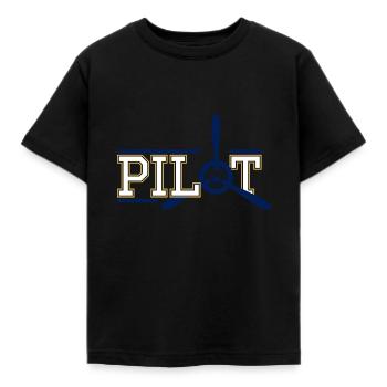 pilot - Kids' T-Shirt - black - Front - AI Model Kid Female (0cm)