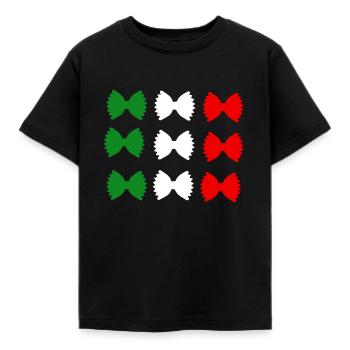 italienische Flagge Pasta - Kinder T-Shirt - Schwarz - Vorne - AI Model Kid Female (0cm)