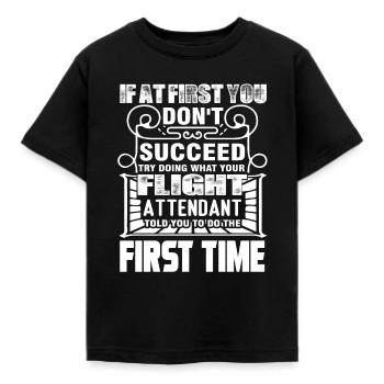 Flight Attendant Proud Flight Attendant - Kids' T-Shirt - black - Front - AI Model Kid Female (0cm)