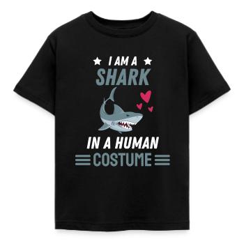 Ozean Tier Hai Kostüm Geschenk Lustiges Hai - Kinder T-Shirt - Schwarz - Vorne - AI Model Kid Female (0cm)