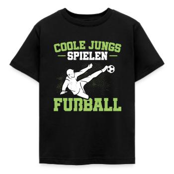 Coole Jungs Spielen Fußball Fußballer Geschenkidee - Kinder T-Shirt - Schwarz - Vorne - AI Model Kid Female (0cm)
