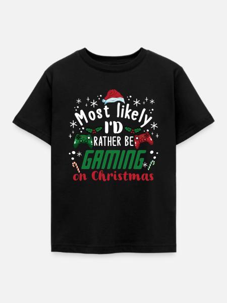 Weihnachten Xmas Gamer Gaming On Christmas - Kids' T-Shirt - black
