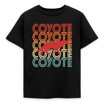 Coyote Hunting Coyote Jagen Geschenk - Kinder T-Shirt - Schwarz - Vorne - AI Model Kid Female (0cm)