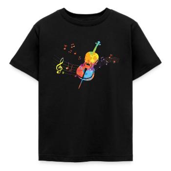 Cello Lustiges Geschenk Viola - Kinder T-Shirt - Schwarz - Vorne - AI Model Kid Female (0cm)