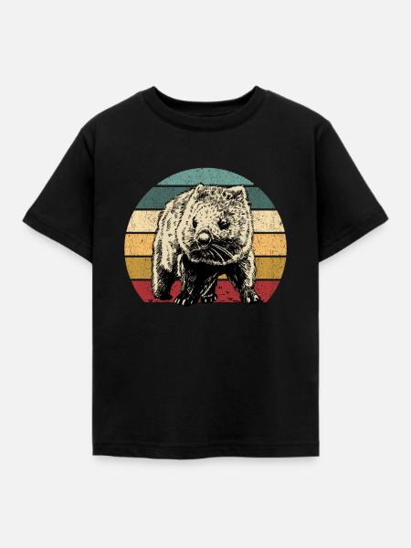 Wombat - Kinder T-Shirt - Schwarz