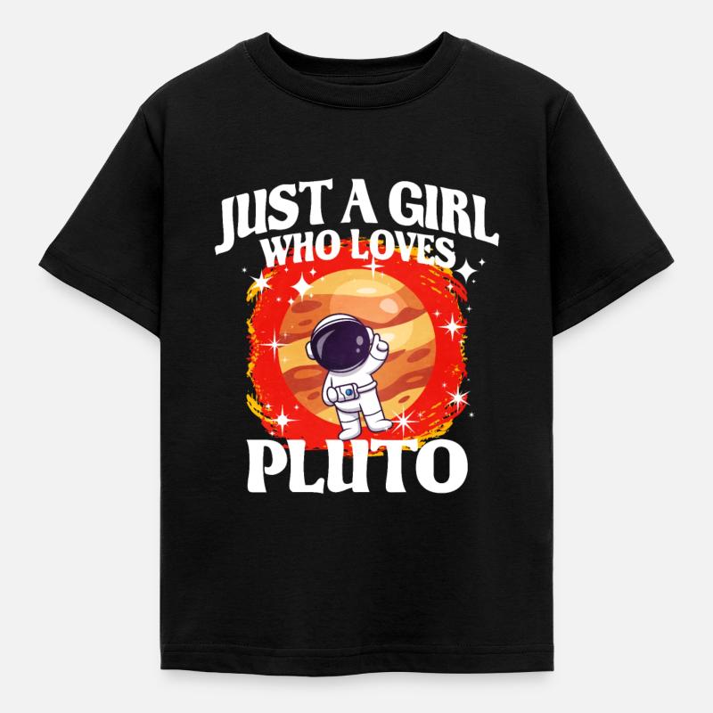 Mädchen Pluto Geschenk - Kinder T-Shirt - Schwarz