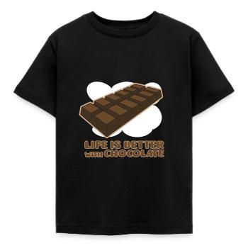 Chocolate - Kids' T-Shirt - black - Front - AI Model Kid Female (0cm)