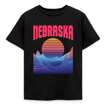 Nebraska - T-shirt Enfant - noir - Devant - AI Model Kid Female (0cm)