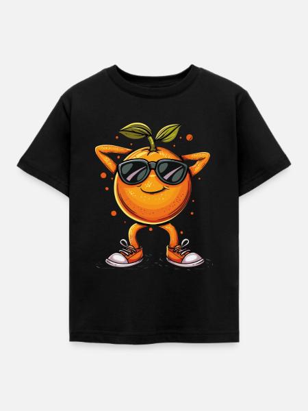 Mandarine - Kinder T-Shirt - Schwarz