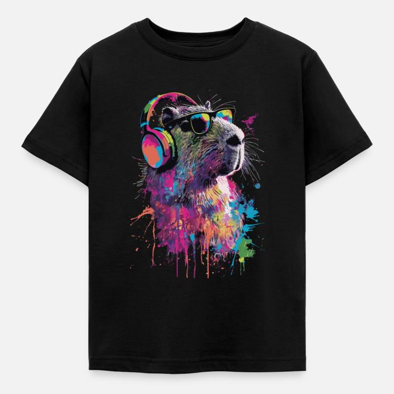 Capybara - Kinder T-Shirt - Schwarz
