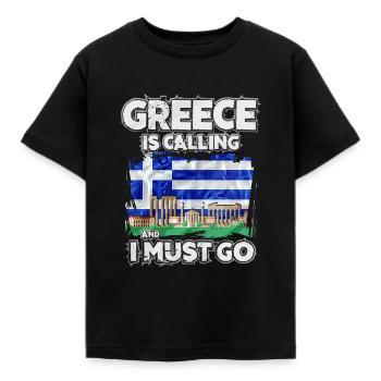 Grèce - T-shirt Enfant - noir - Devant - AI Model Kid Female (0cm)