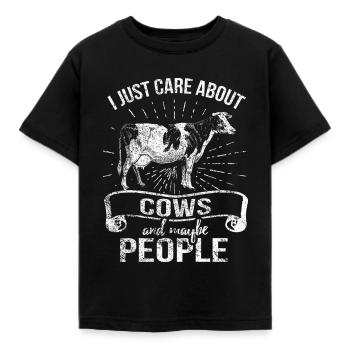 cow - Kids' T-Shirt - black - Front - AI Model Kid Female (0cm)