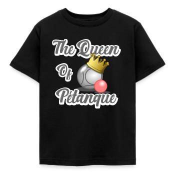 the queen of pétanque - humour - T-shirt Enfant - noir - Devant - AI Model Kid Female (0cm)