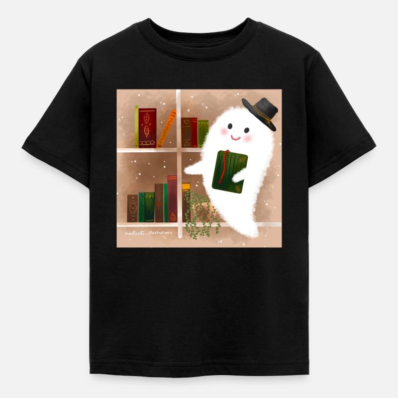 Geist und Bücher - Kinder T-Shirt - Schwarz