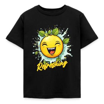 Citron rafraîchissant pour boissons gazeuses - T-shirt Enfant - noir - Devant - AI Model Kid Female (0cm)