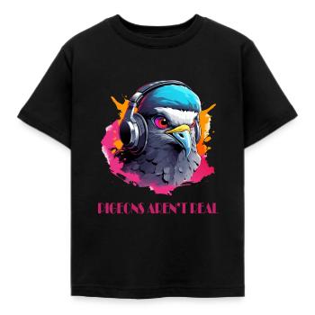 Adler mit Headset - Kinder T-Shirt - Schwarz - Vorne - AI Model Kid Female (0cm)
