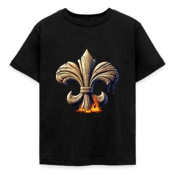 Scouts Scouts Fleur-de-Lis Coat of Arms Design - Kids' T-Shirt - black - Front - AI Model Kid Female (0cm)