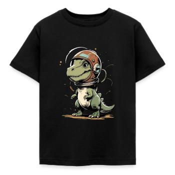 Mignon design de dinosaure T-Rex en astronaute dans le Ret - T-shirt Enfant - noir - Devant - AI Model Kid Female (0cm)