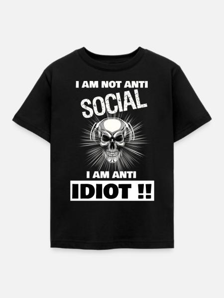 Anti-Sozial - Kinder T-Shirt - Schwarz