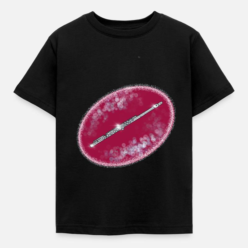Querfloete - Kinder T-Shirt - Schwarz