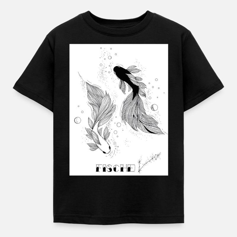 Fische - Kinder T-Shirt - Schwarz