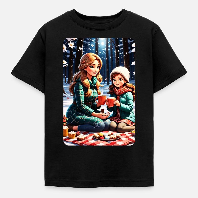 personalisiertes Design-Muttergeschenk - Kinder T-Shirt - Schwarz