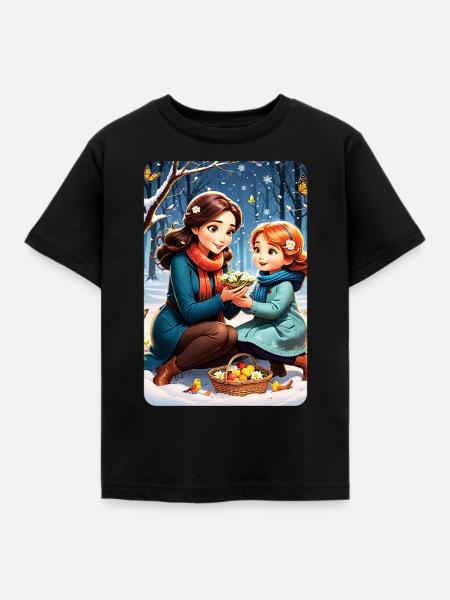 personalisiertes Design-Muttergeschenk - Kinder T-Shirt - Schwarz