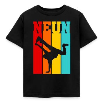 Neun Jahre Alt - Geburtstag - Alter - Hip Hop - Kinder T-Shirt - Schwarz - Vorne - AI Model Kid Female (0cm)
