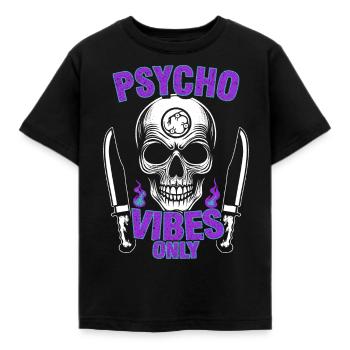 Psycho Vibes Schädel - Kinder T-Shirt - Schwarz - Vorne - AI Model Kid Female (0cm)