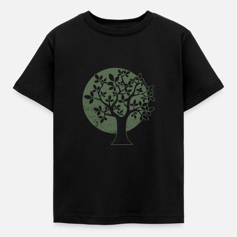 Baum - Kinder T-Shirt - Schwarz