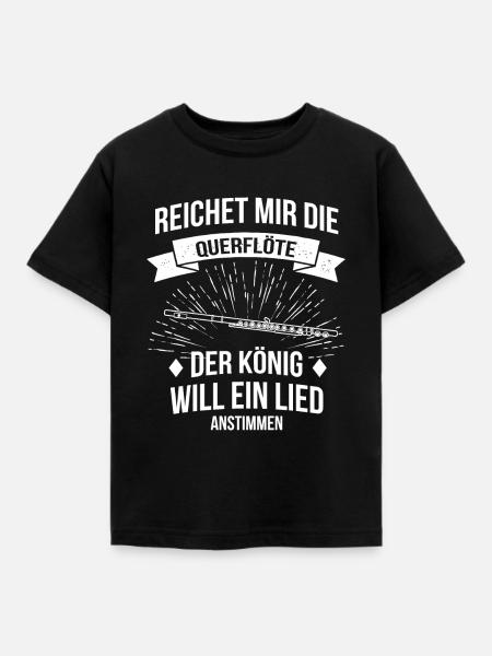 Querflöte Querflötenspieler Querflötist - Kinder T-Shirt - Schwarz