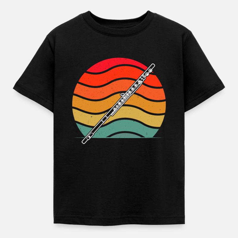 Querflöte Querflötenspieler Querflötist - Kinder T-Shirt - Schwarz