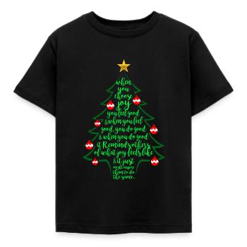 Weihnachtsbaum Gedicht - Weihnachten Familie - Kinder T-Shirt - Schwarz - Vorne - AI Model Kid Female (0cm)