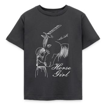 Fille de cheval - T-shirt Enfant - charbon - Devant - AI Model Kid Female (0cm)