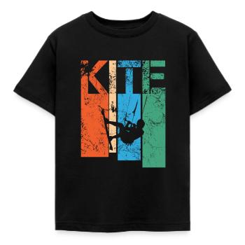Kite, Kiteboarder Surfer - Kids' T-Shirt - black - Front - AI Model Kid Female (0cm)