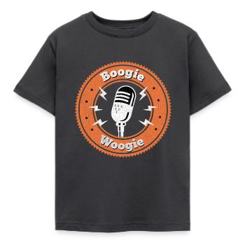 Boogie Woogie vintage microphone gift - Kids' T-Shirt - dark grey - Front - AI Model Kid Female (0cm)
