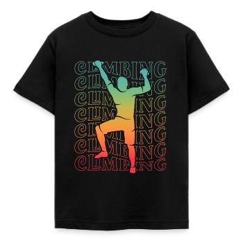 Bouldern Freiklettern Jungen Berge Klettern - Kinder T-Shirt - Schwarz - Vorne - AI Model Kid Female (0cm)