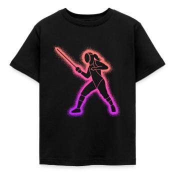 Fechter Fechtkunst Kinder Damen Mädchen Fechten - Kinder T-Shirt - Schwarz - Vorne - AI Model Kid Female (0cm)