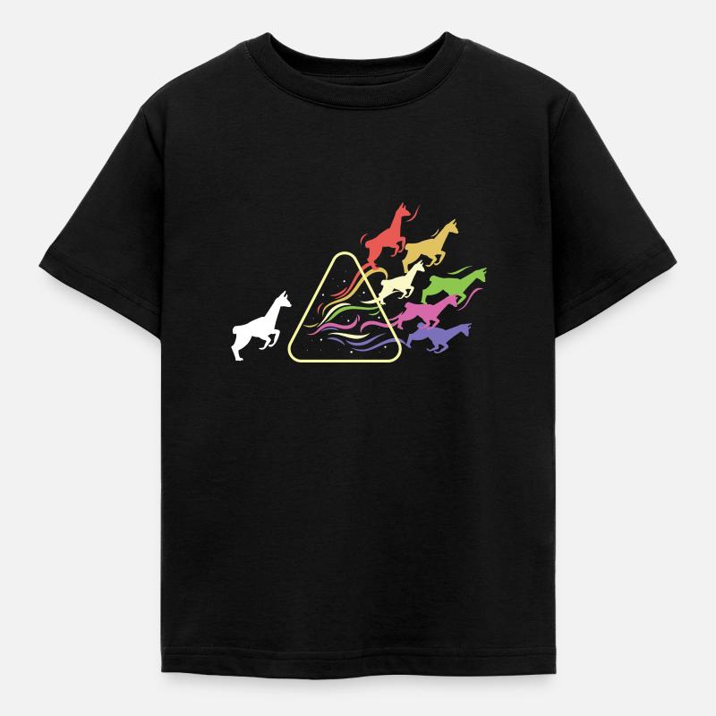 Lama Prism Rainbow Light Funny Physics - Kids' T-Shirt - black