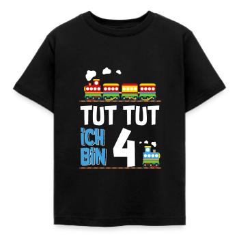 4. Geburtstag Tut Tut Eisenbahn Zug 4 Jahre - Kinder T-Shirt - Schwarz - Vorne - AI Model Kid Female (0cm)