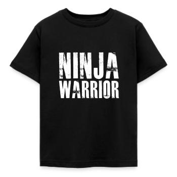NINJA KRIEGER T-Shirt Parkour Traceur Extreme - Kinder T-Shirt - Schwarz - Vorne - AI Model Kid Female (0cm)